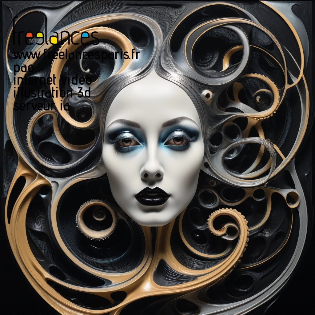 Pao mise en page internet vidéo illustration 3d serveur IA générative AI freelance paris studio de création magazines ufusn4g0